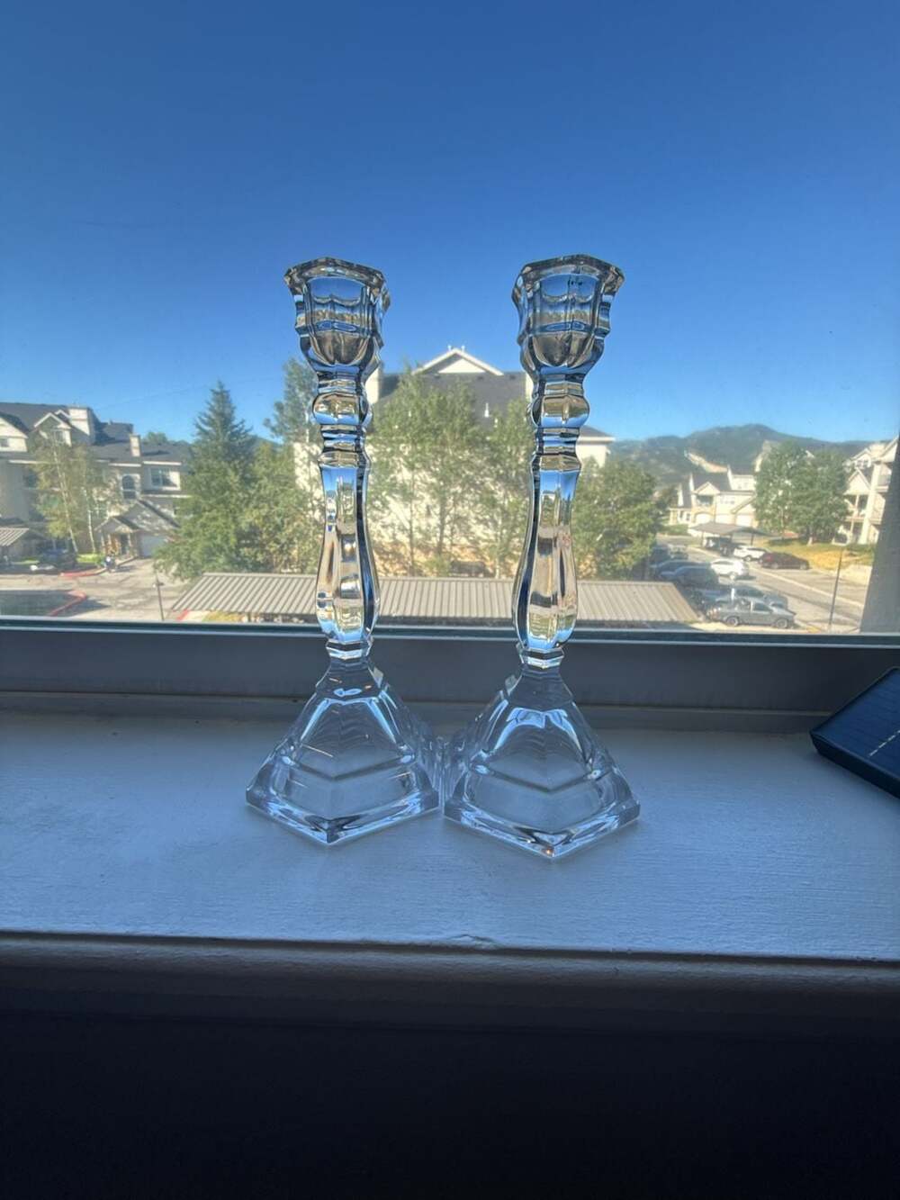 Tiffany & Co. Hampton Crystal Candlestick Holders, Pair